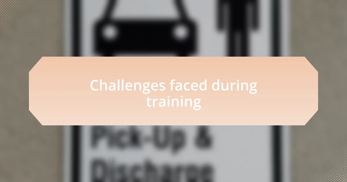 Challenges faced during training