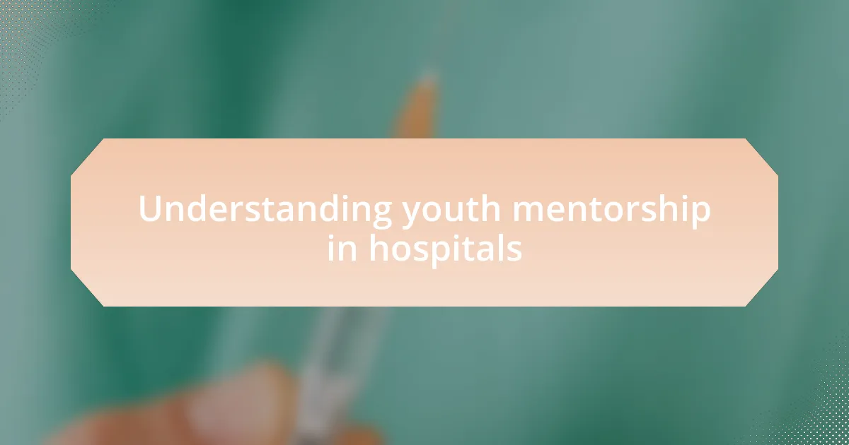 Understanding youth mentorship in hospitals